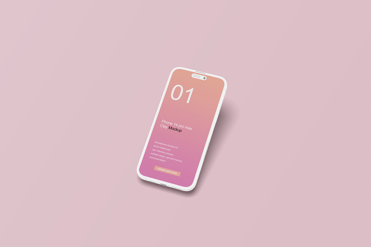 Iphone 14 Clay Mockup, an iPhone Mockup by rahmatmoscae (Photo 5 of 20)