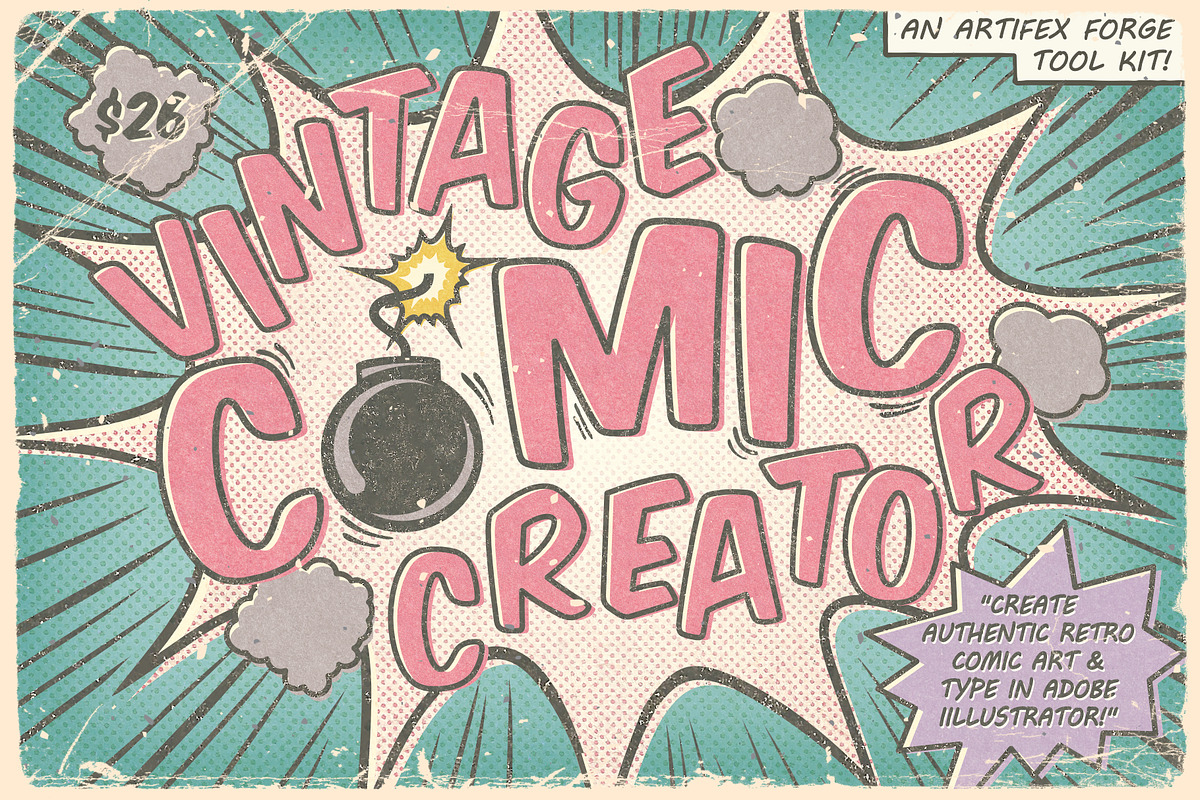 The Vintage Comic Creator, a Brush Add-On by The Artifex Forge (Photo 1 of 9)