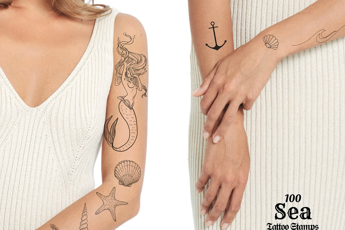 Sea Procreate Tattoo Brushes Stamps, a Brush Add-On by LaurenceVArtiste (Photo 9 of 9)