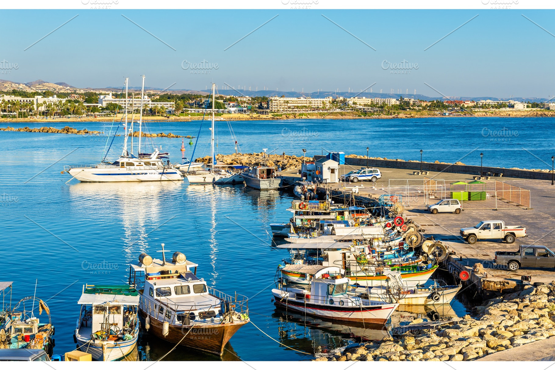 Yachts in harbour of paphos cyprus containing cyprus, paphos, and marina, a Nature Photo by Leonid Andronov