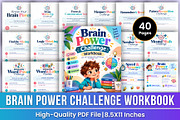 Brain Power Challenge Workbook kdp, a Stationery Template by Mustafiz (Thumbnail 1 of 4)