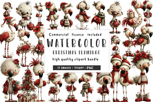 Christmas Flamingo clipart, an Illustration by CreationArt