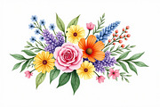 Vibrant Floral Watercolor Bouquet, an Illustration by hafijul (Thumbnail 2 of 13)
