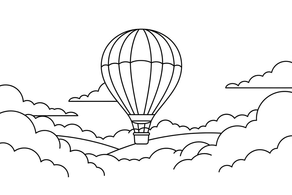 Hot Air Balloon Cloud Line Art bundl, an Illustration by Designer_Momina (Photo 11 of 51)
