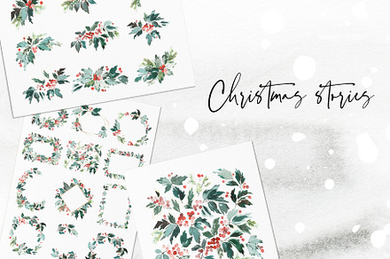 Christmas Watercolour Set | 90 PNG, a Card Template by Karma