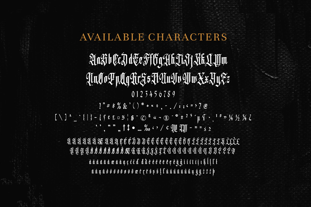 Autherical Typeface, a Blackletter Font by seventhimperium (Photo 2 of 11)