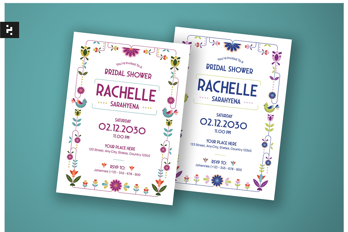 Floral Bridal Shower Invitation, an Invitation Template by Neermana (Photo 1 of 4)