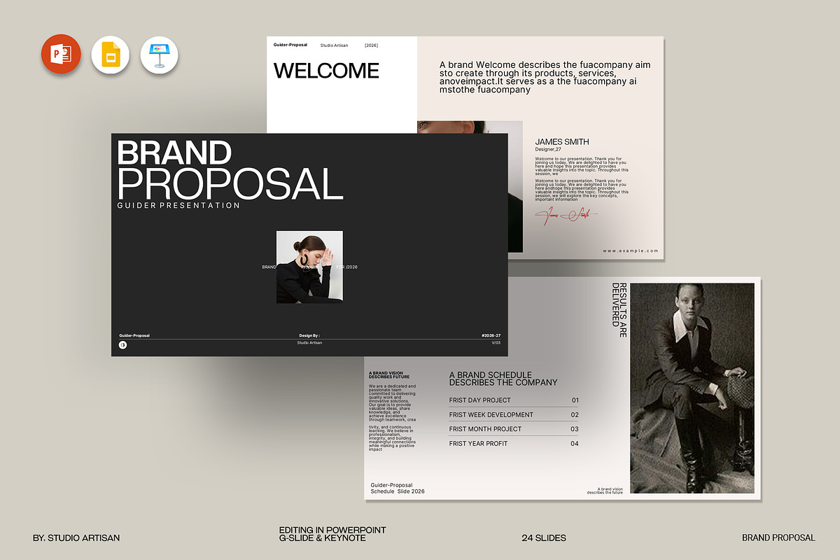 Guider Brand Proposal Presentation, a Presentation Template by Studio Artisan (Photo 1 of 9)