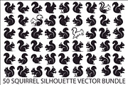 Squirrel Silhouette Vector Bundle, an Illustration by yasushie (Thumbnail 1 of 48)
