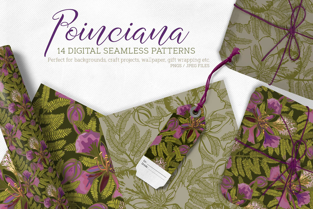 Poinciana Summer Pattern Set, a Pattern Graphic by Sketchbook Designs (Photo 3 of 8)