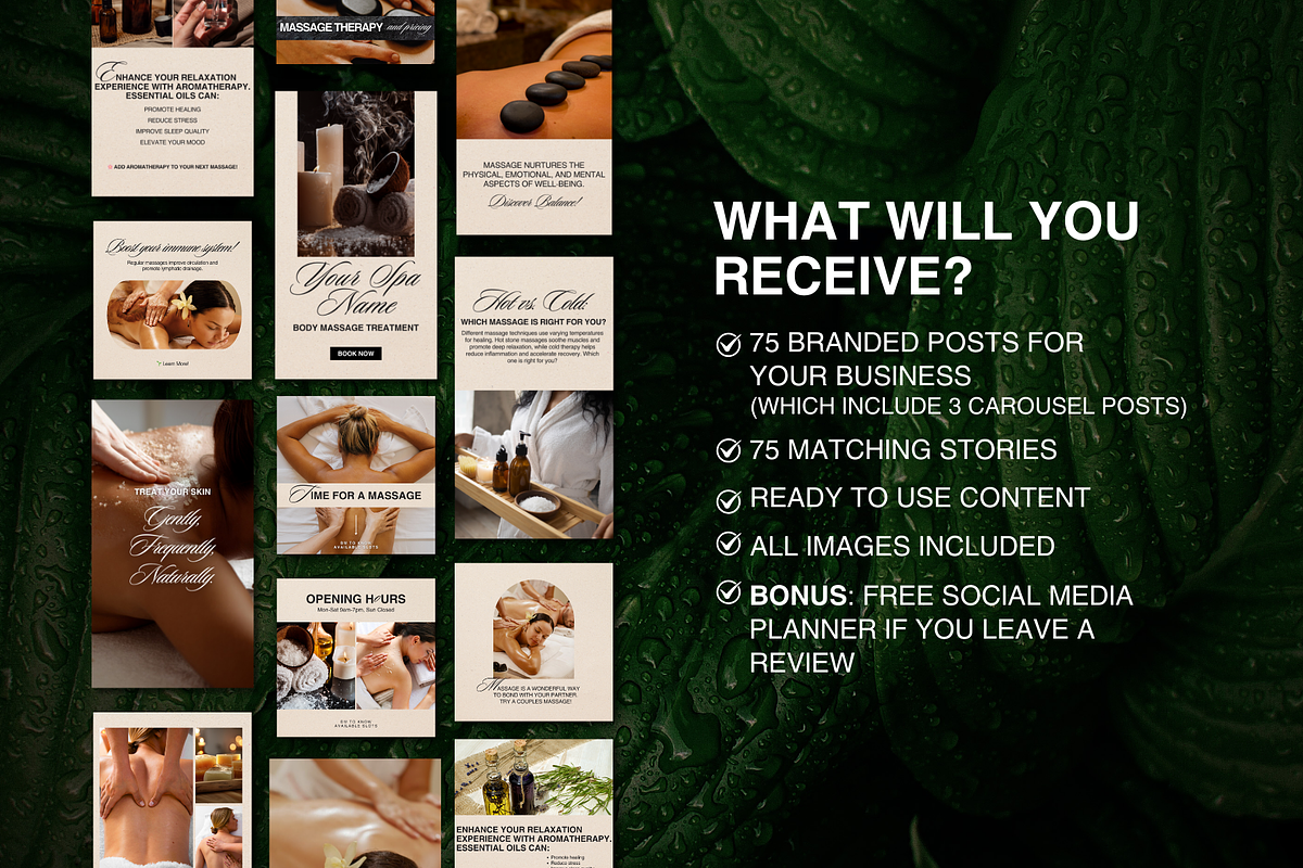 Massage Therapy Templates Instagram, a Social Media Template by DesignsbyMariaStudio (Photo 2 of 10)