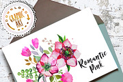 Watercolor clipart; Romantic wreath, an Illustration by Download Graphic Art (Thumbnail 6 of 8)
