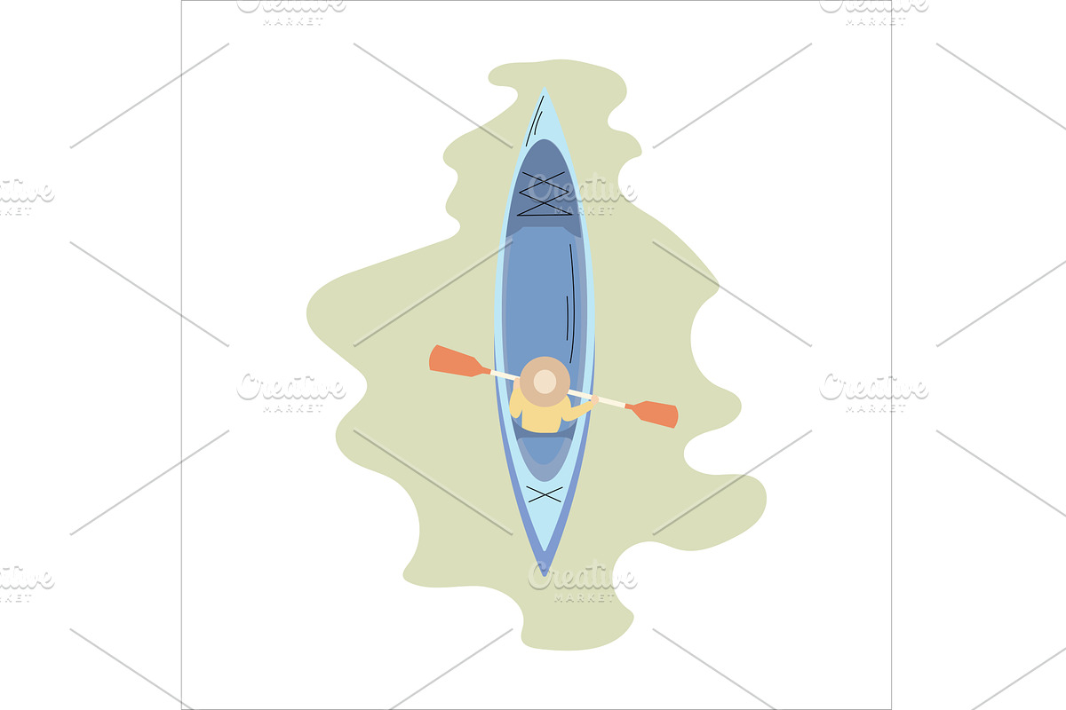Kayak on a lake. Extreme water, a Sport Illustration by Mila Di Art