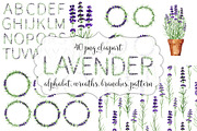 Lavender wreaths, alphabet, pattern, an Illustration by Floralis (Thumbnail 6 of 6)