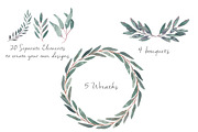 Elegant Watercolor Eucalyptus Leaves, a Texture Illustration by MaraquelaStudio (Thumbnail 2 of 9)