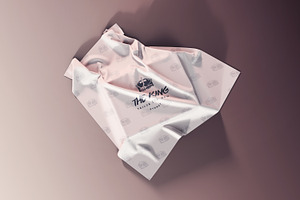 Covered Box With Fabric Logo Mock-up