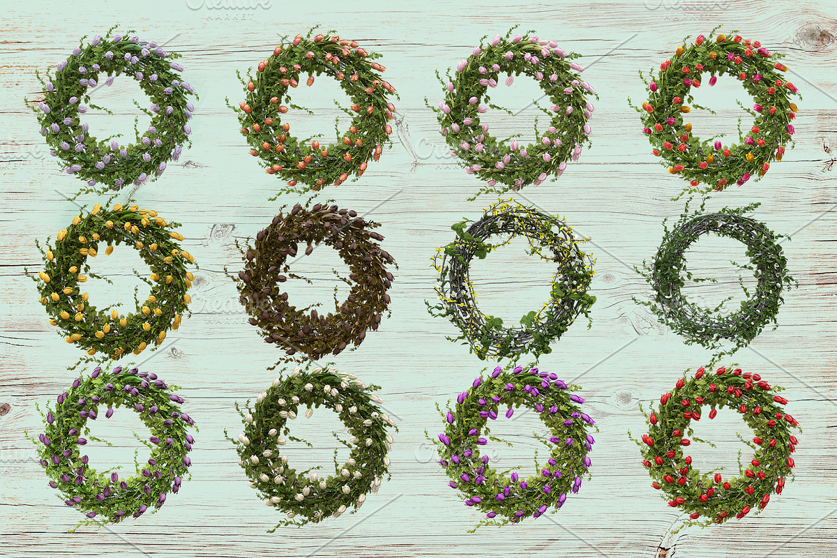 Wreath stock photo containing tulip and floral, a Nature Photo by Tempera (Photo 2 of 2)