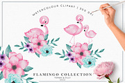 Watercolour Flamingo Collection, an Animal Illustration by Tommy & Tilly Design (Thumbnail 3 of 5)