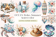 OCEAN Boho, Summer Clipart, an Illustration by DreamArtGraphic (Thumbnail 1 of 4)