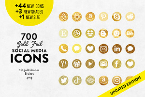 Gold Social Media Icons