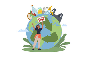 Pollution of planet. Environmental, an Object Illustration by YummyBuum