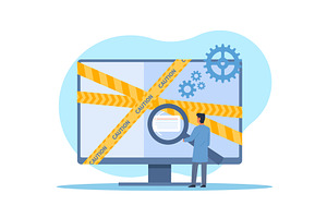 Computer forensics. Recover deleted, a Technology Illustration by YummyBuum