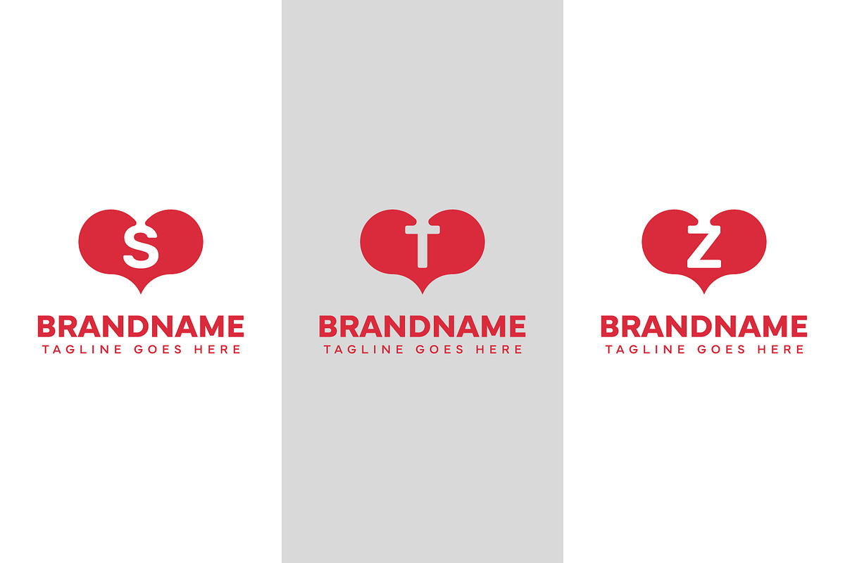 Letter S T Z Love Logo Set, a Branding & Logo Template by Pray Art Design Studio