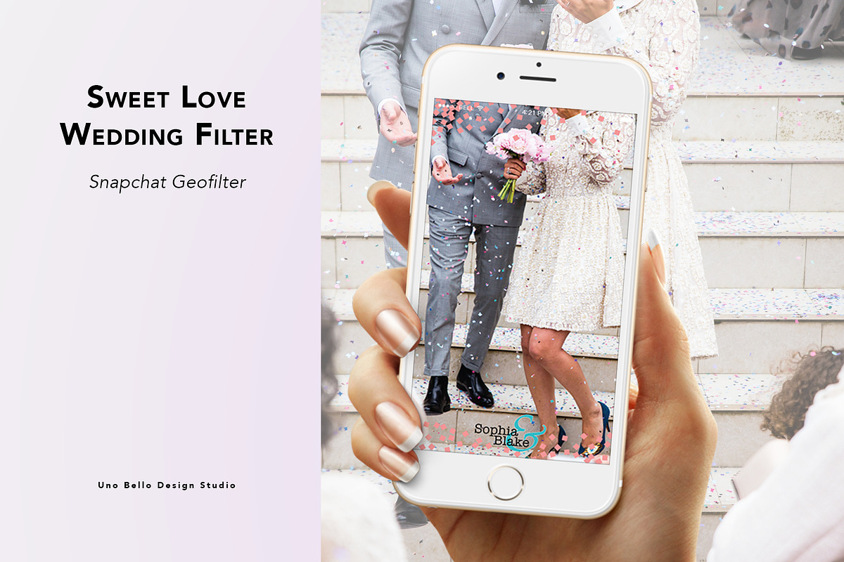 Sweet Love Wedding Geofilter, a Social Media Template by Uno Bello Design Studio (Photo 1 of 3)