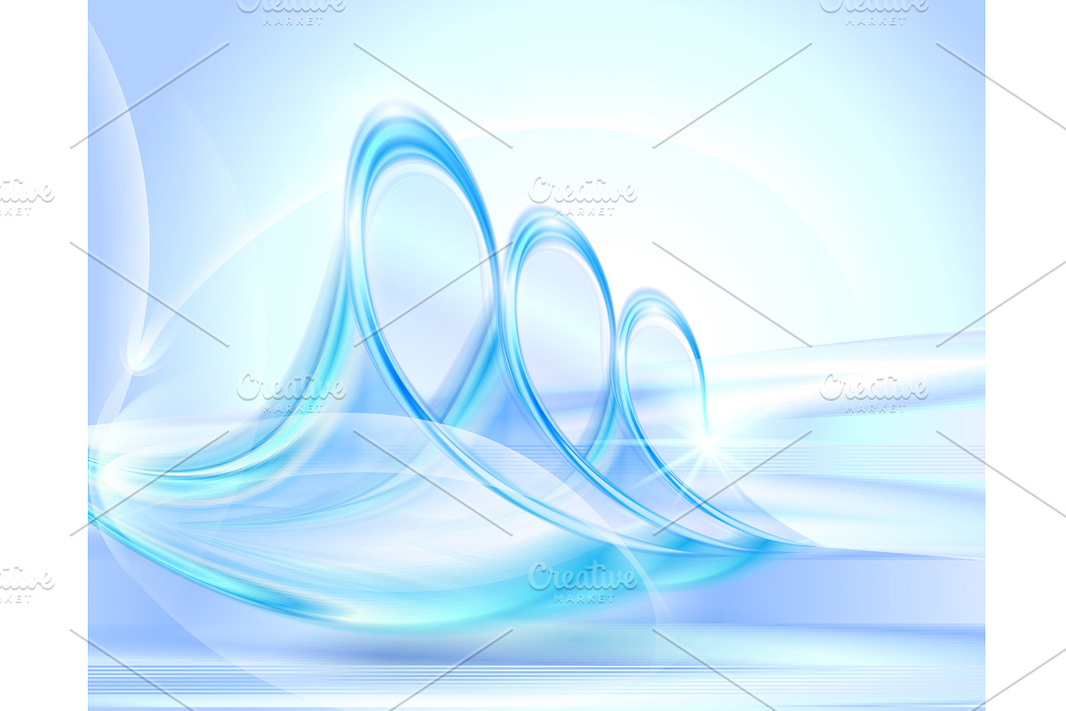 Abstract blue background with glass, an Illustration by Valenty