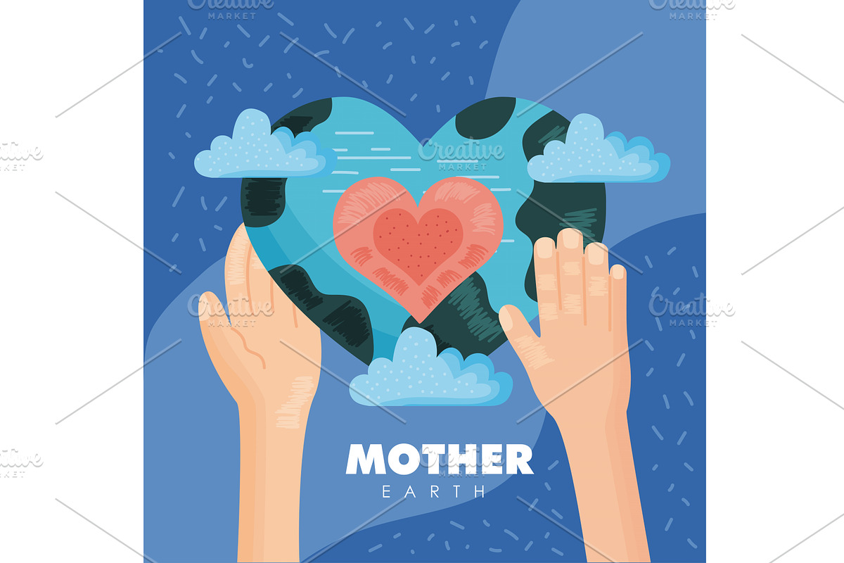 mother earth lettering poster, an Illustration by studiogstock