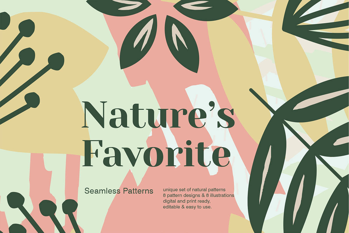 Nature's Favorite Seamless Patterns, a Pattern Graphic by Firowerk (Photo 1 of 6)