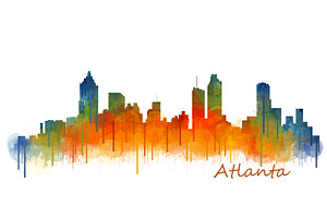 Atlanta City Skyline Hq V2