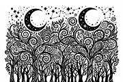 50 Mystical Galaxy Forest Silhouette, a Technology Illustration by Amazin_art (Thumbnail 14 of 26)