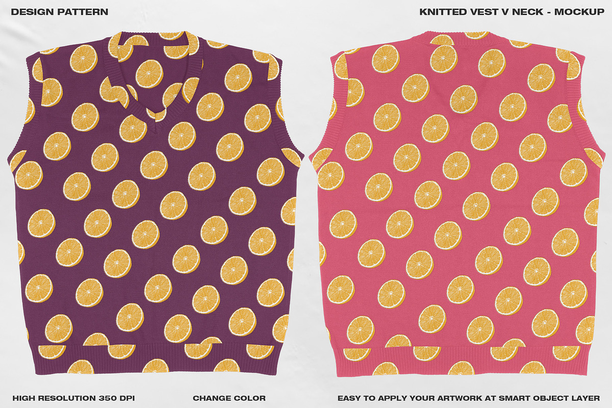 Knitted Vest V Neck - Mockup, a Hoody Mockup by DaldSgh (Photo 6 of 12)