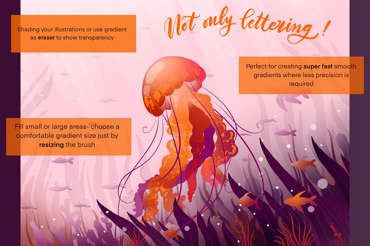 Procreate Gradient Brushset, a Brush Add-On by Letter Elfa Studio (Photo 9 of 13)
