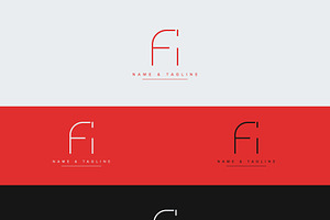 Initial letters monogram logo FI, a Design Template by Aleesher
