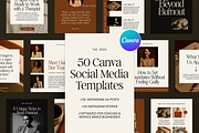 50 Luxury Instagram Canva Templates, a Social Media Template by Glo Design Studio (Thumbnail 1 of 10)