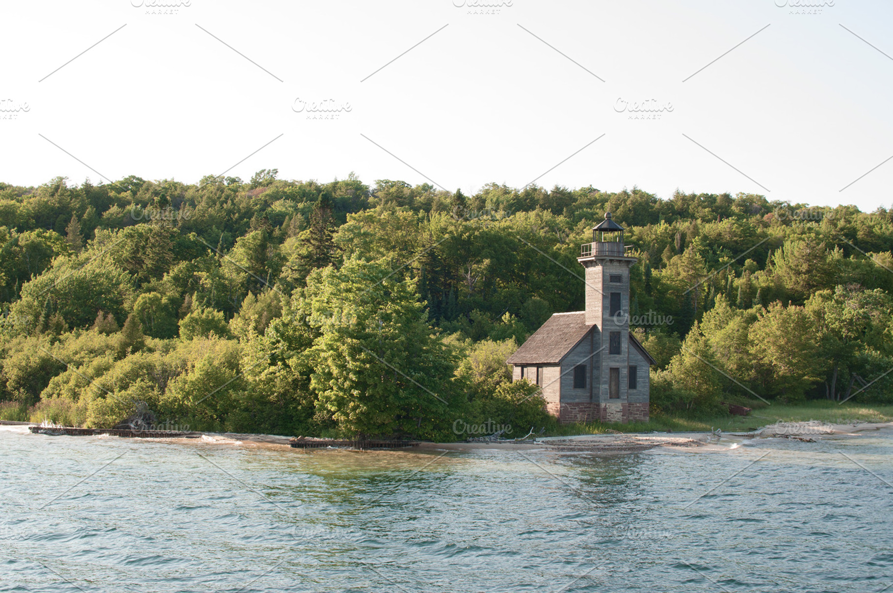 Old Lighthouse Featuring Water Michigan And Lighthouse