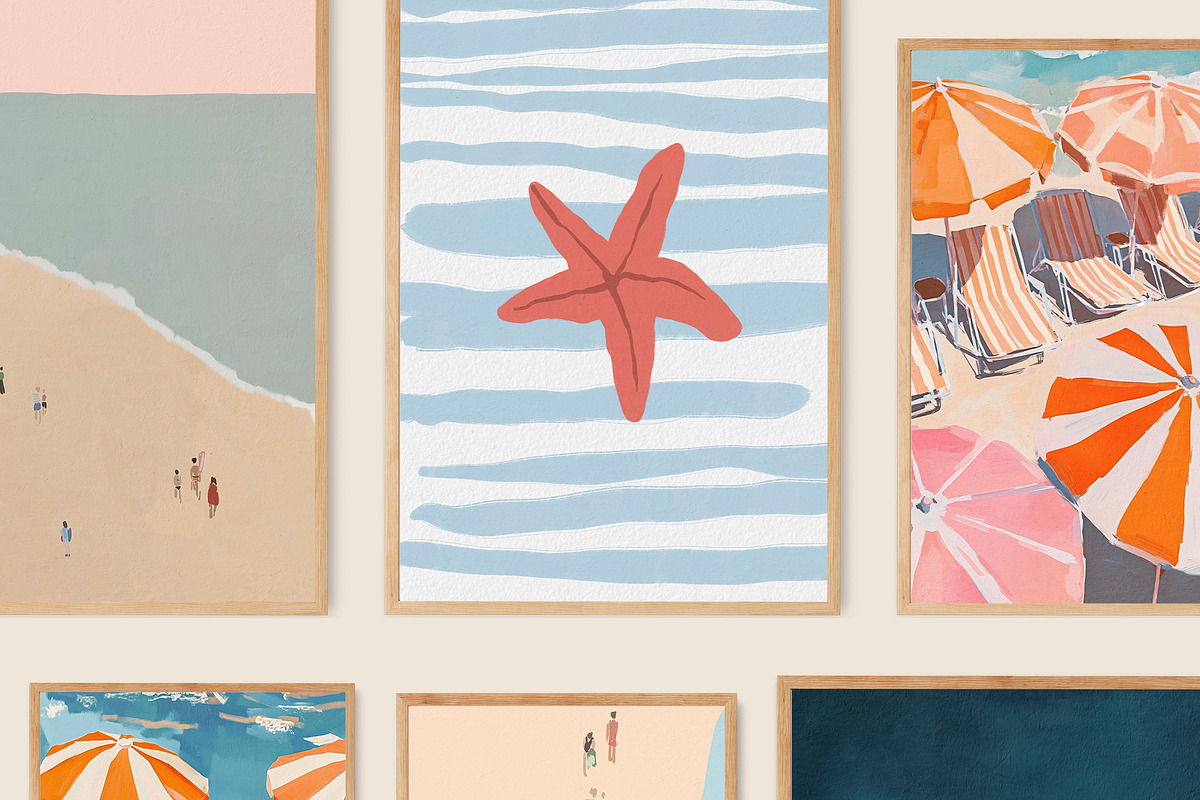 Coastal Wall Art Prints Bundle, a Background Graphic by Artemsky (Photo 10 of 15)
