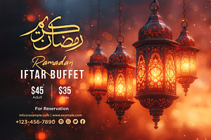 Ramadan Iftar Buffet Banner Design, a Social Media Template by shahsoft