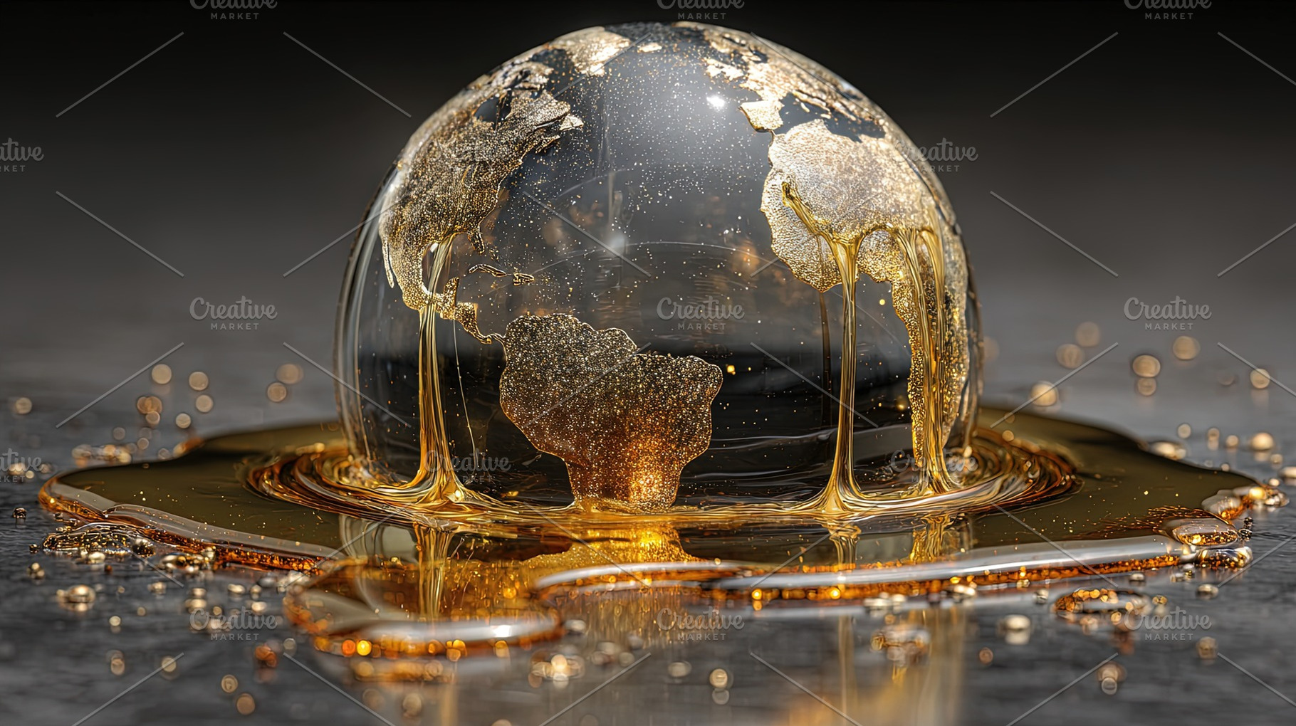 Melting Earth in Gold, an Abstract Photo by Ales Munt