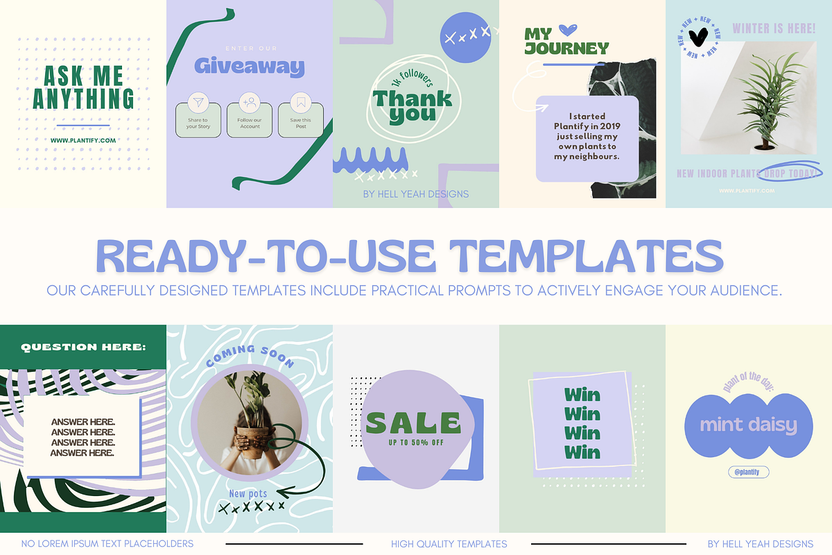 Modern Blue Instagram Templates, a Social Media Template by Hell Yeah Designs (Photo 5 of 10)