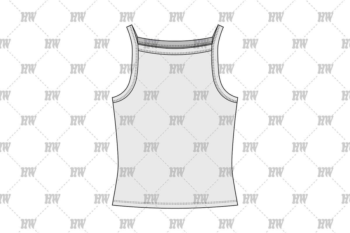 Y2K High Neck Tank Fashion Flat, a Shirt Mockup by haydenwentworth (Photo 2 of 3)