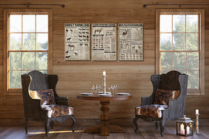 Interior Mockup, Country Dining Room