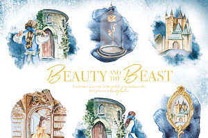 Beauty And The Beast Clipart Set