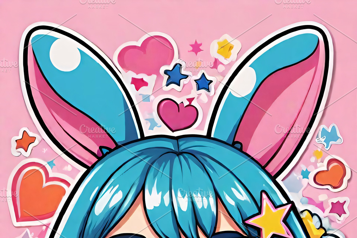 Bunny Girl Stickers — 50 PNG, a Person Illustration by ETARA by Mea Hau (Photo 13 of 17)