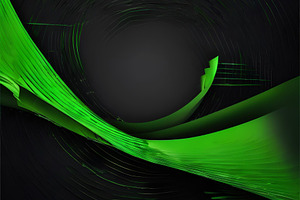 Green wave abstract black background, an Abstract Photo by ComfortQ