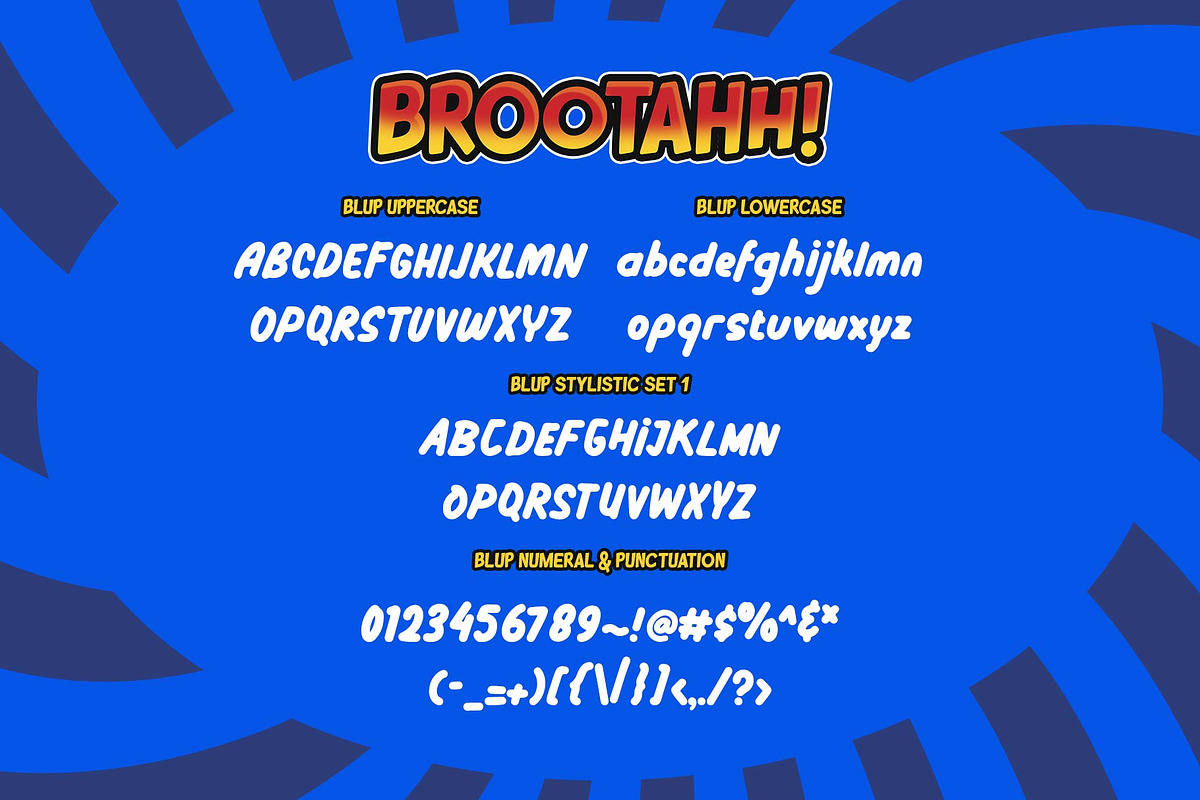 Brootahh Comic Typeface, a Sans Serif Font by alit design (Photo 11 of 16)