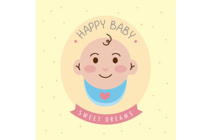 happy baby emblem, an Object Illustration by studiogstock