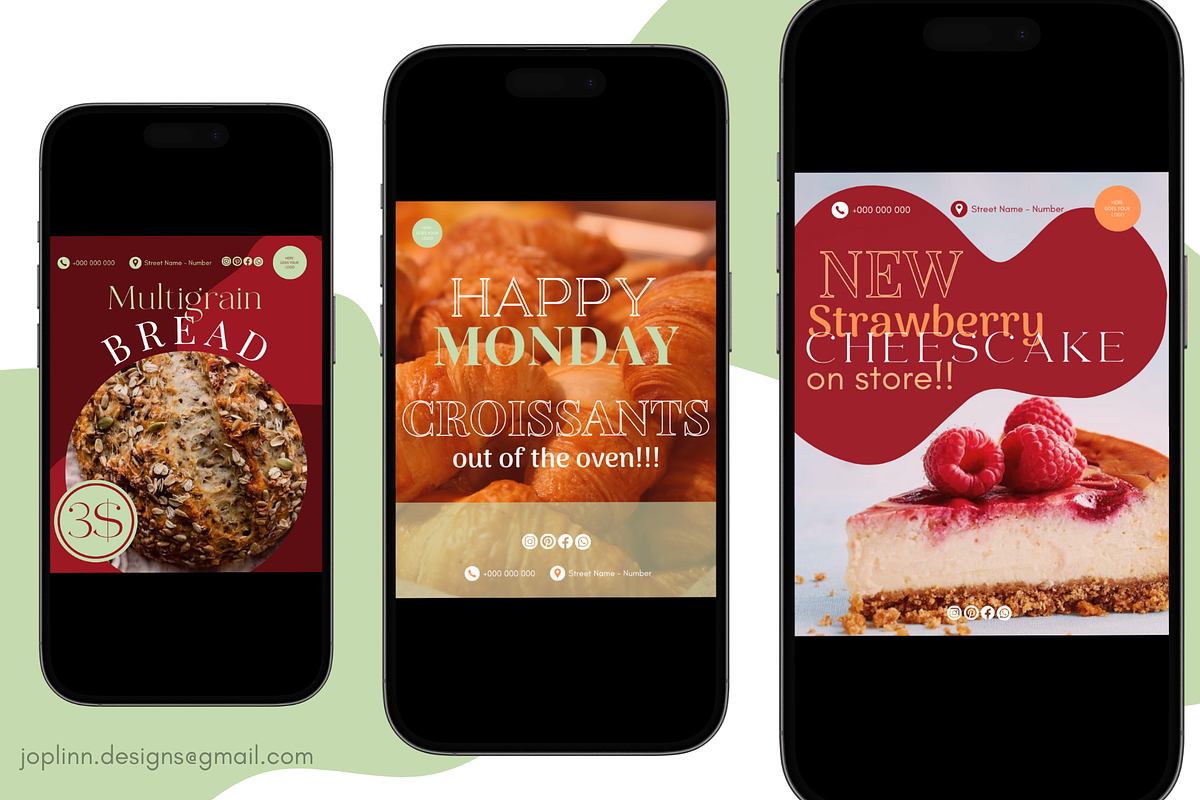Bakery Theme Instagram Post Template, a Templates & Theme by Jo Plinn Designs (Photo 3 of 4)